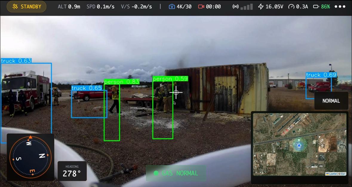 Halo GCS live AI detection identifying personnel and vehicles